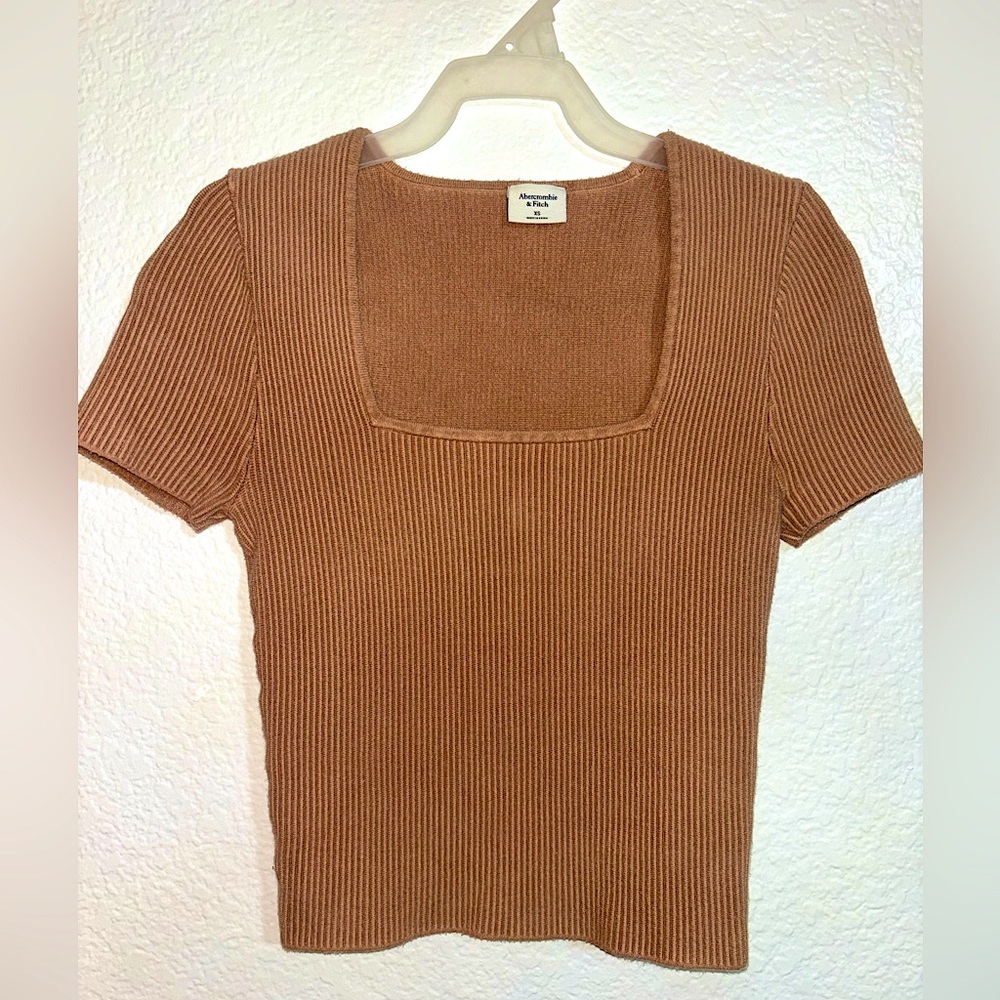 Abercrombie & Fitch tan/beige square neck crop top XS